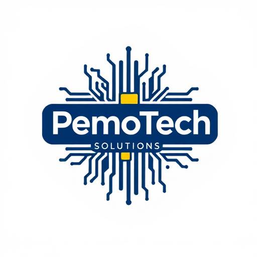 PemoTech Solutions logo, featuring a stylized circuit board.